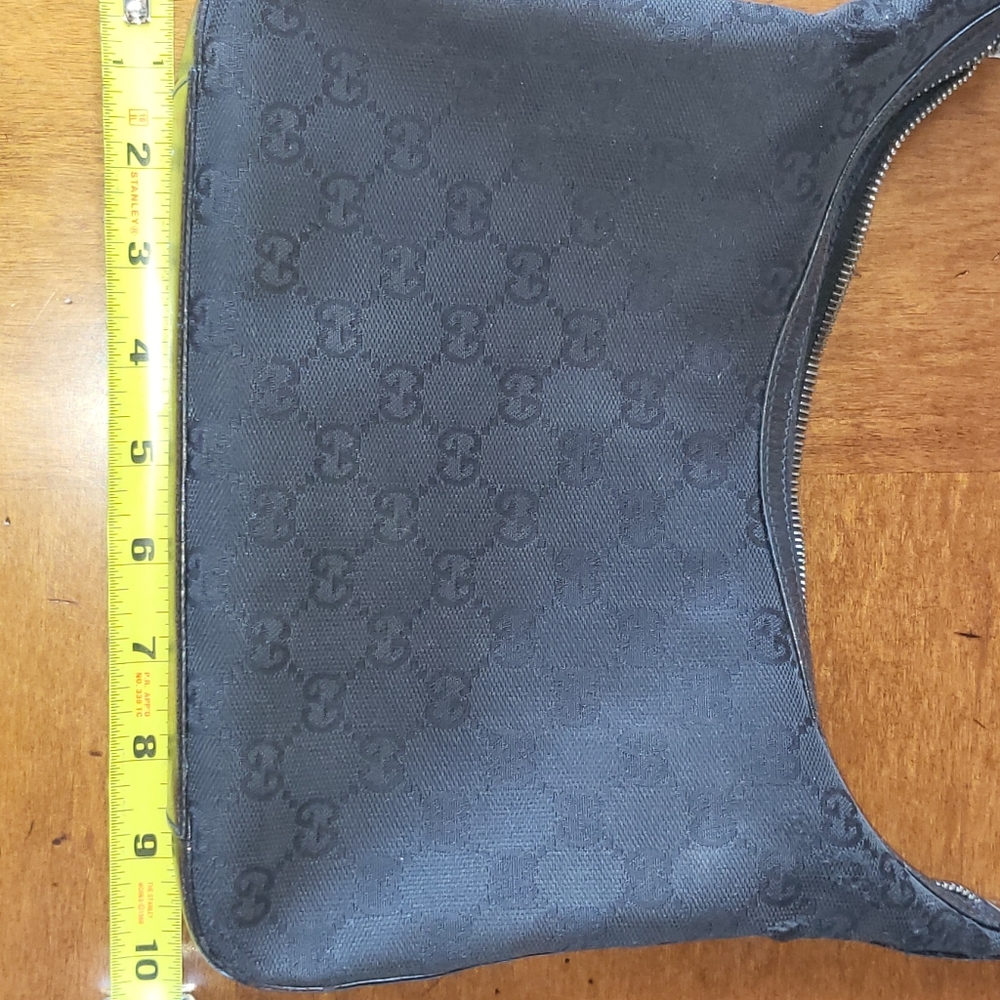Authentic Gucci bag, black leather & fabric - used - Picture 6 of 16